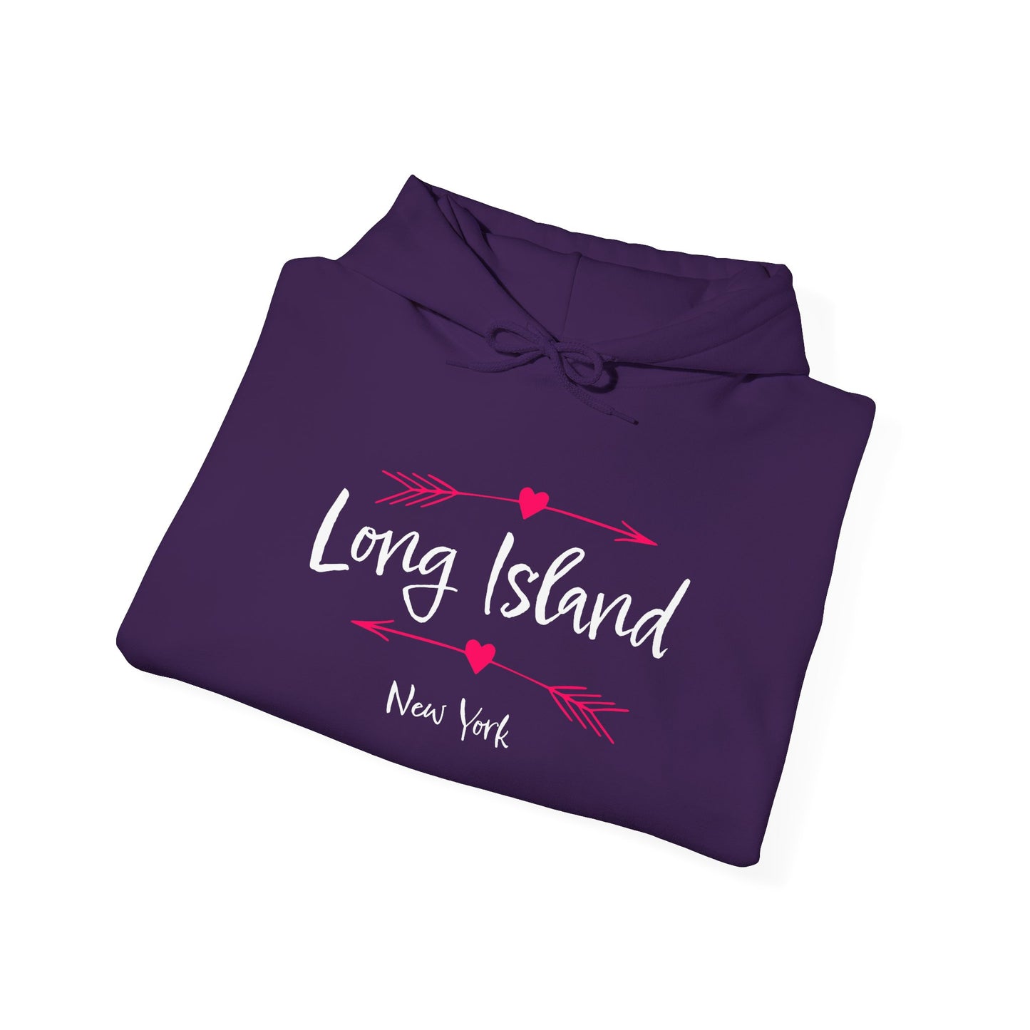 Long Island Love Hearts & Arrows - Unisex Hoodie - Cozy, Fun Sweatshirt for Locals & Visitors