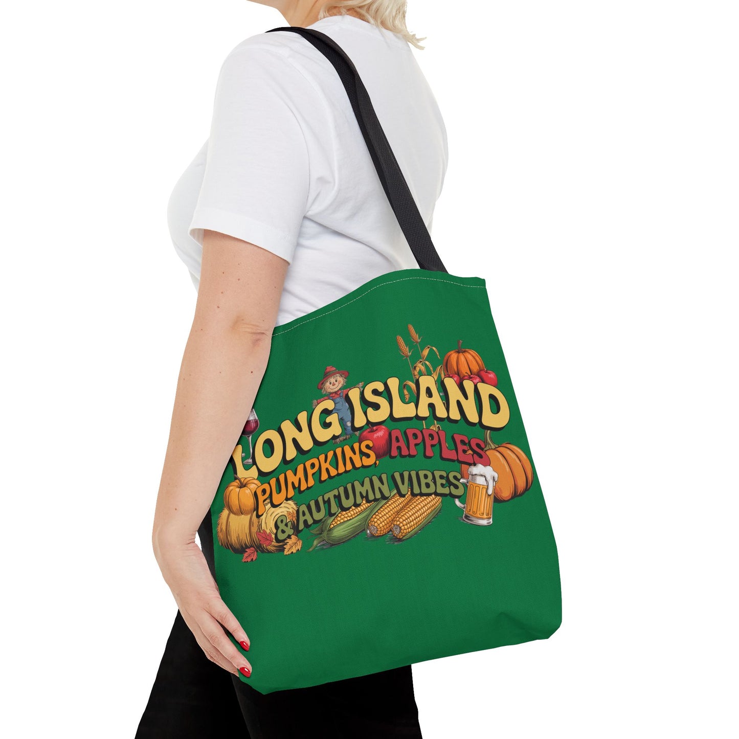 What's Up Long Island? Pumpkins, Apples & Autumn Vibes, Fall Market Bag, Harvest Festival Tote, Seasonal Shopping Bag, Thanksgiving Gift
