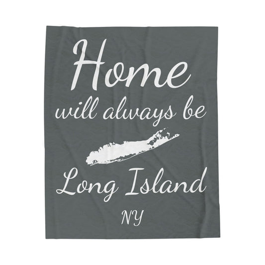 What's Up Long Island? 7 Colors - Home will always be Long Island NY - Velveteen Blanket