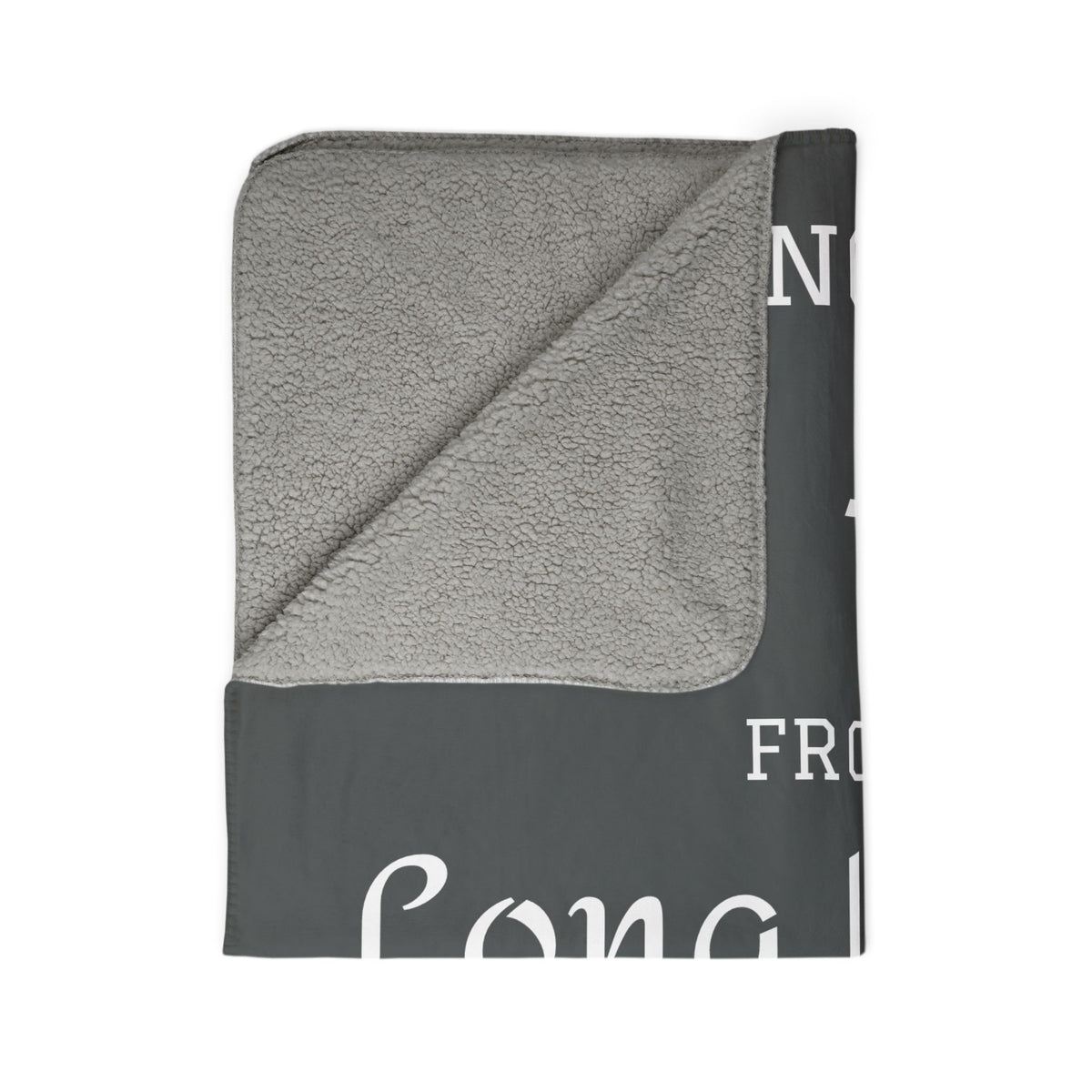 What's Up Long Island? Sherpa Blanket — "Sending You a Big Hug from Long Island" Cozy Throw