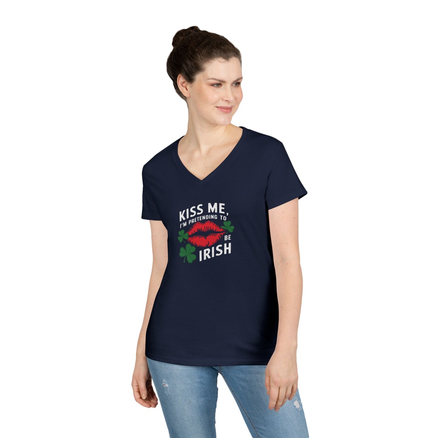 Women's Graphic T-Shirt - Kiss Me I'm Pretending to be Irish - St. Patrick’s Day