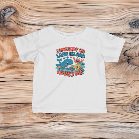 What's Up Long Island? Somebody on Long Island Loves Me - Baby Tee, Cute Infant Shirt, New Parent Gift, Baby Shower Gift