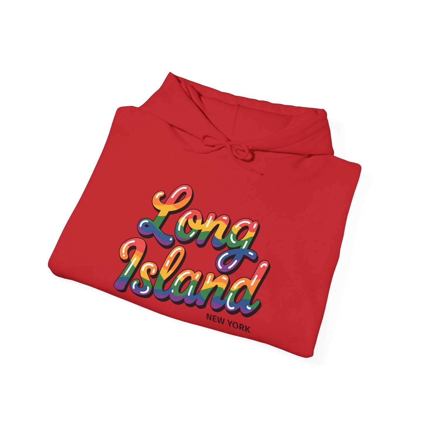 What's Up Long Island? Hoodie — Retro Rainbow Unisex "Long Island, New York" Graphic Hoodie