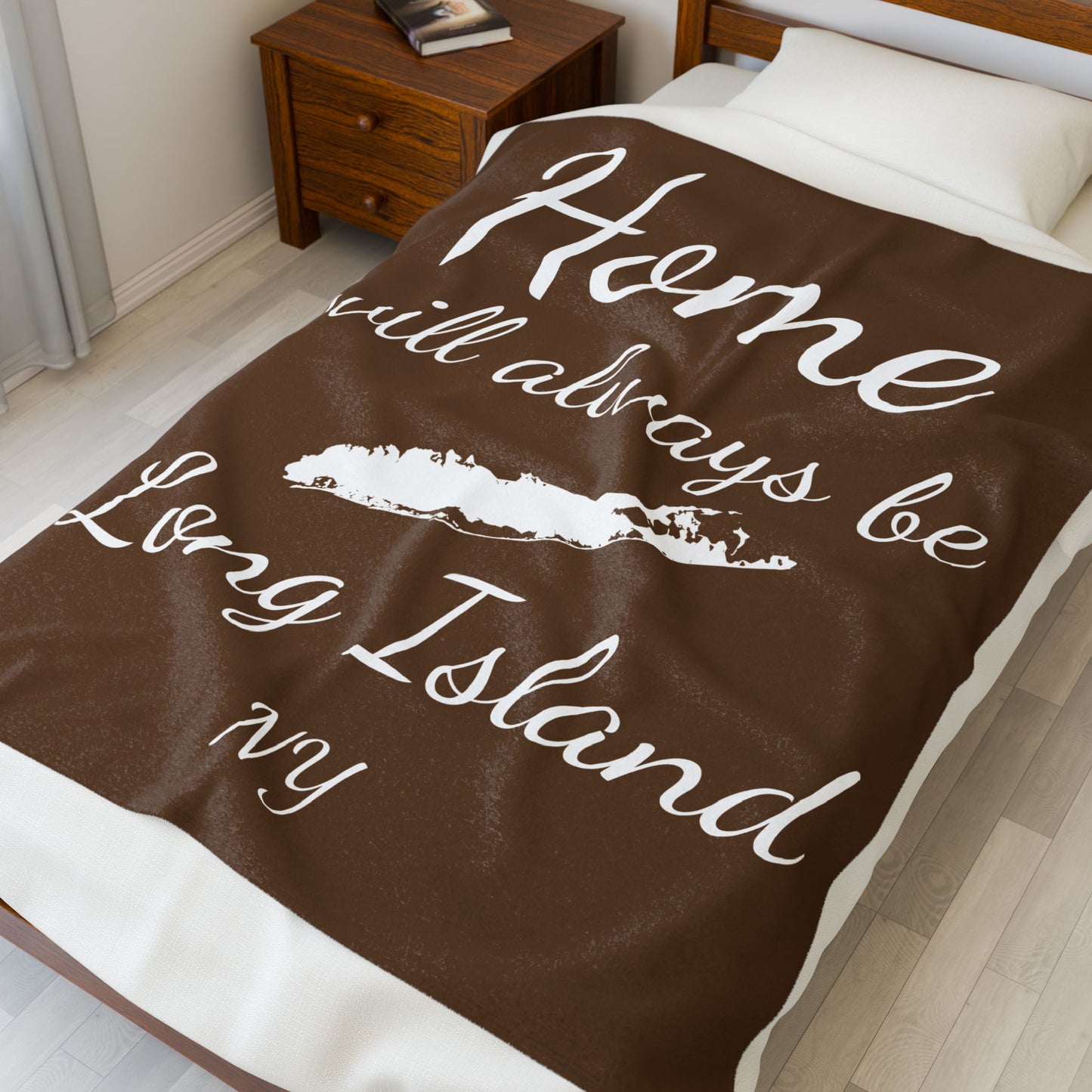 What's Up Long Island? Home will always be Long Island NY - Brown Velveteen Blanket