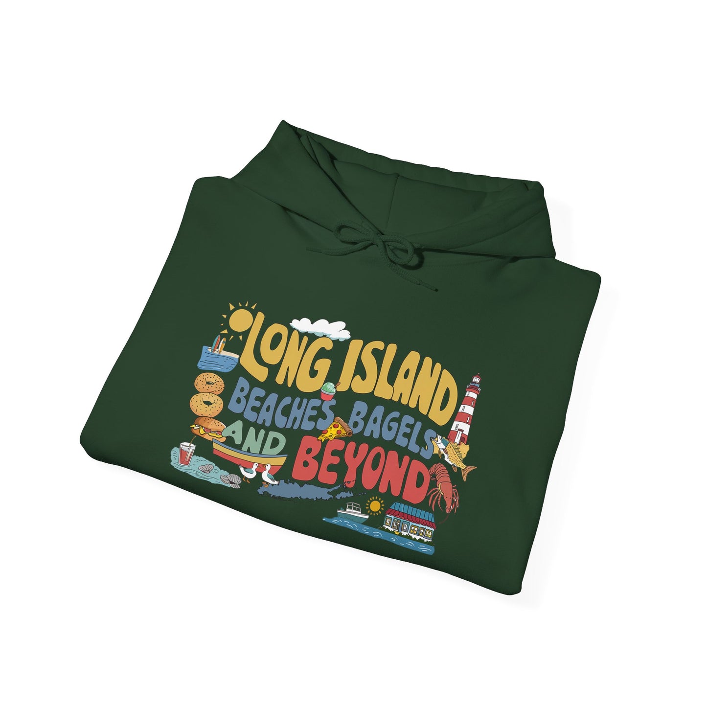 What's Up Long Island? Beaches, Bagels and Beyond Graphic Hoodie – Unisex Heavy Blend™