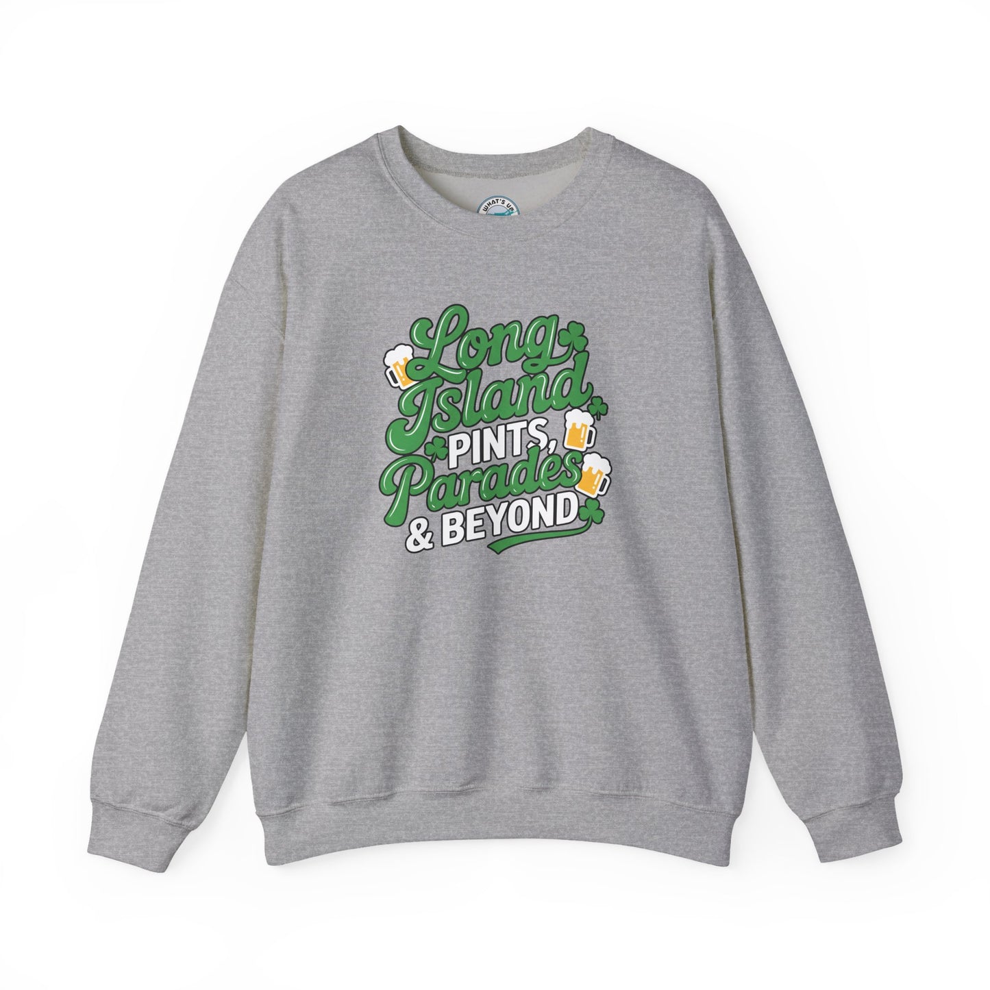 Long Island Pints Parades & Beyond Unisex Crewneck Sweatshirt - Great for Pub Crawls, Parades and St Patrick's Day