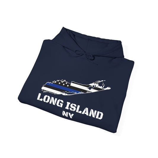 What's Up Long Island? NY Back the Blue Unisex Heavy Blend™ Hooded Sweatshirt