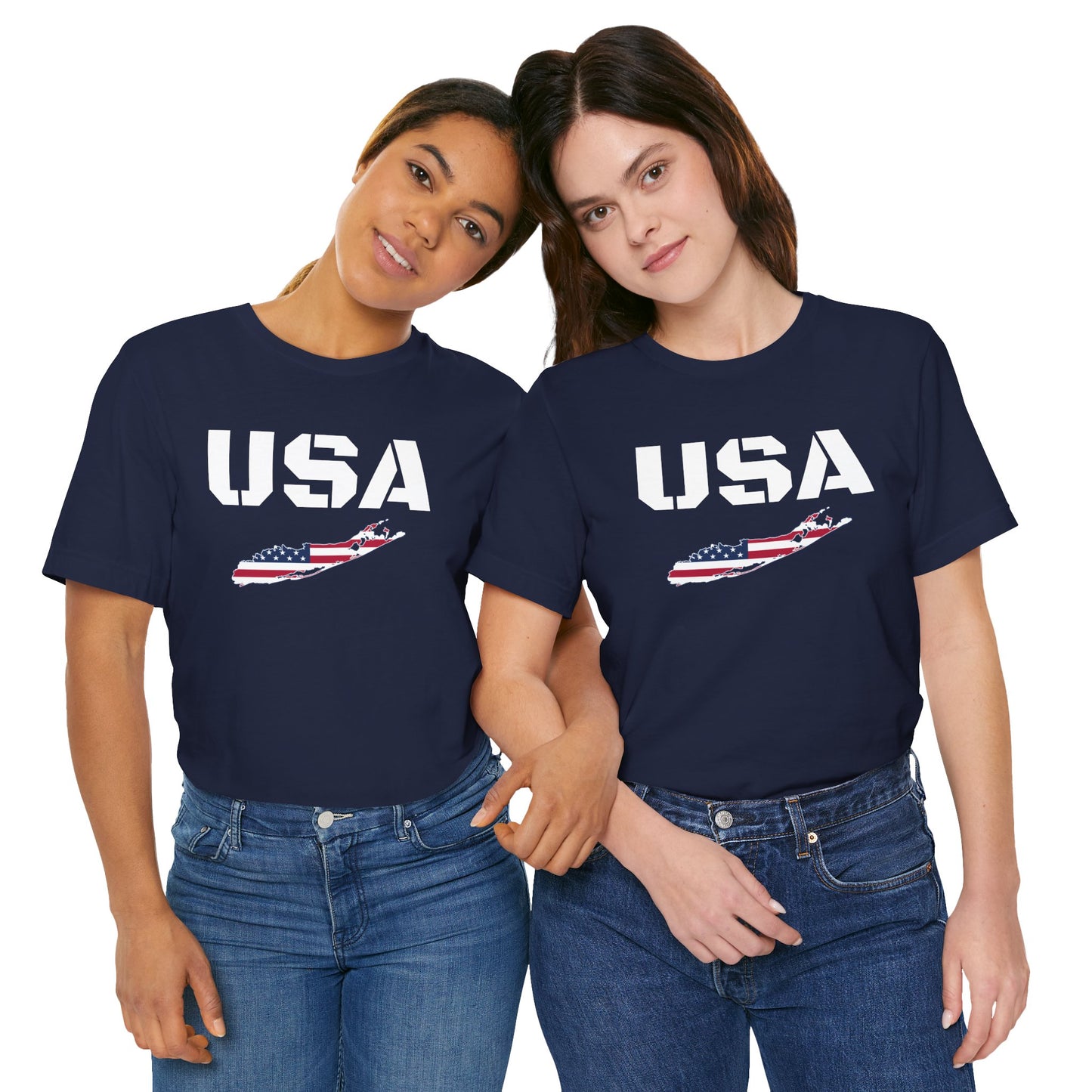 USA What's Up Long Island? Flag Graphic Unisex Jersey Tee - Perfect for Patriotic Occasions