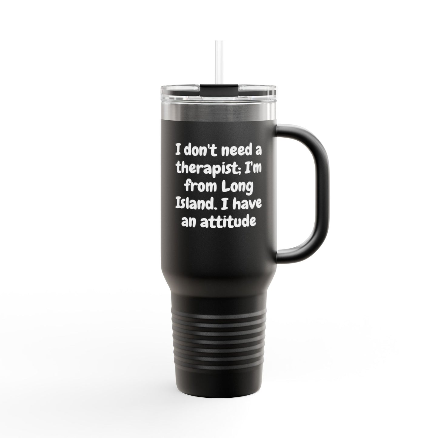 What's Up Long Island? Funny Insulated Travel Mug, 40oz - Perfect Gift for Coffee Lovers, Road Trips, Attitude, Humorous Drinkware, Long Island Pride