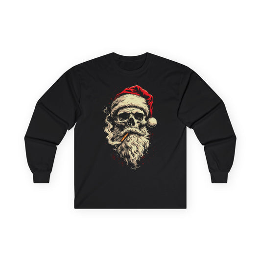 Skull Santa Long Sleeve Tee — Vintage Gothic Christmas Shirt
