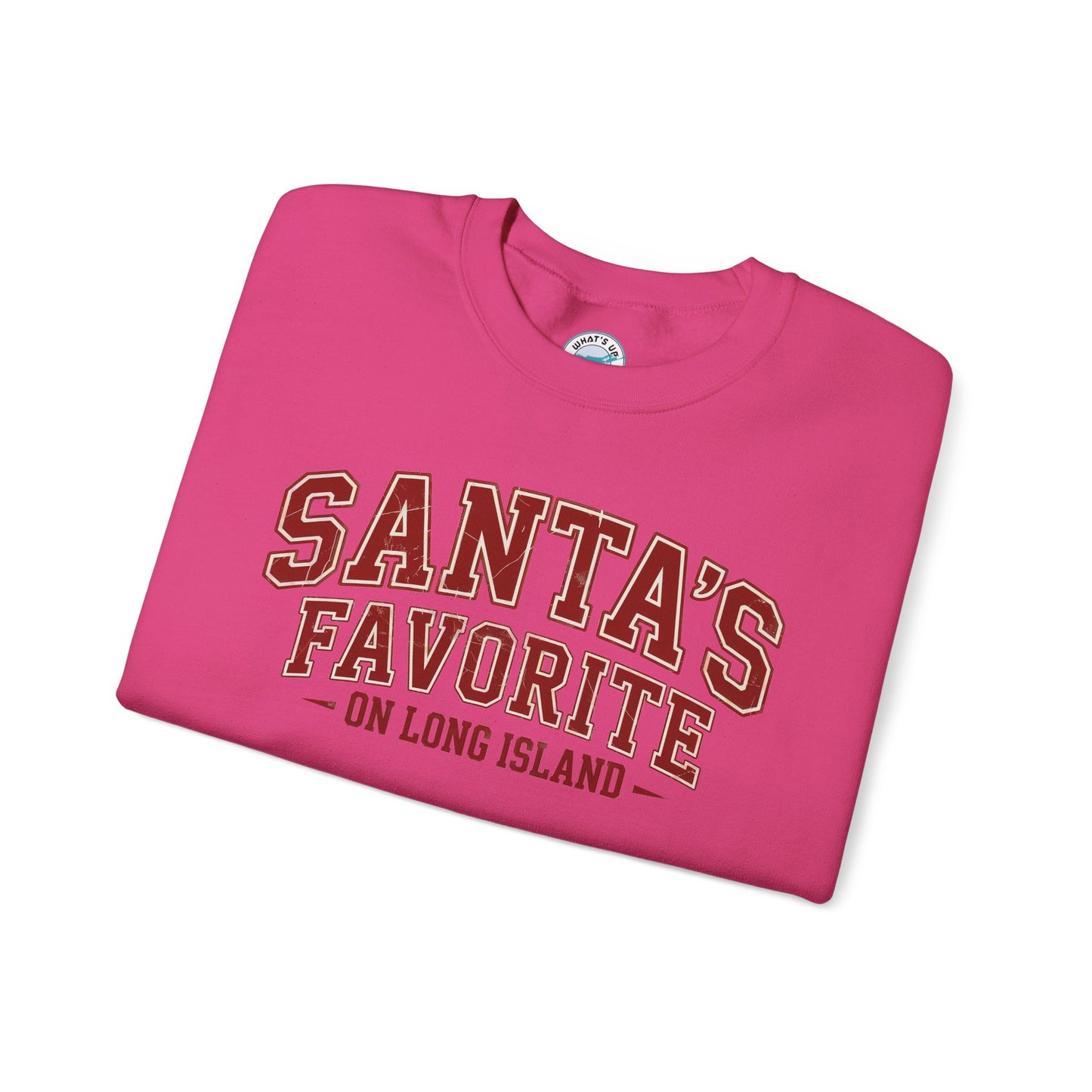 What's Up Long Island? Santa's Favorite Crewneck Sweatshirt for Holiday Cheer, Cozy Winter Wear, Christmas Gift, Family Matching Outfit