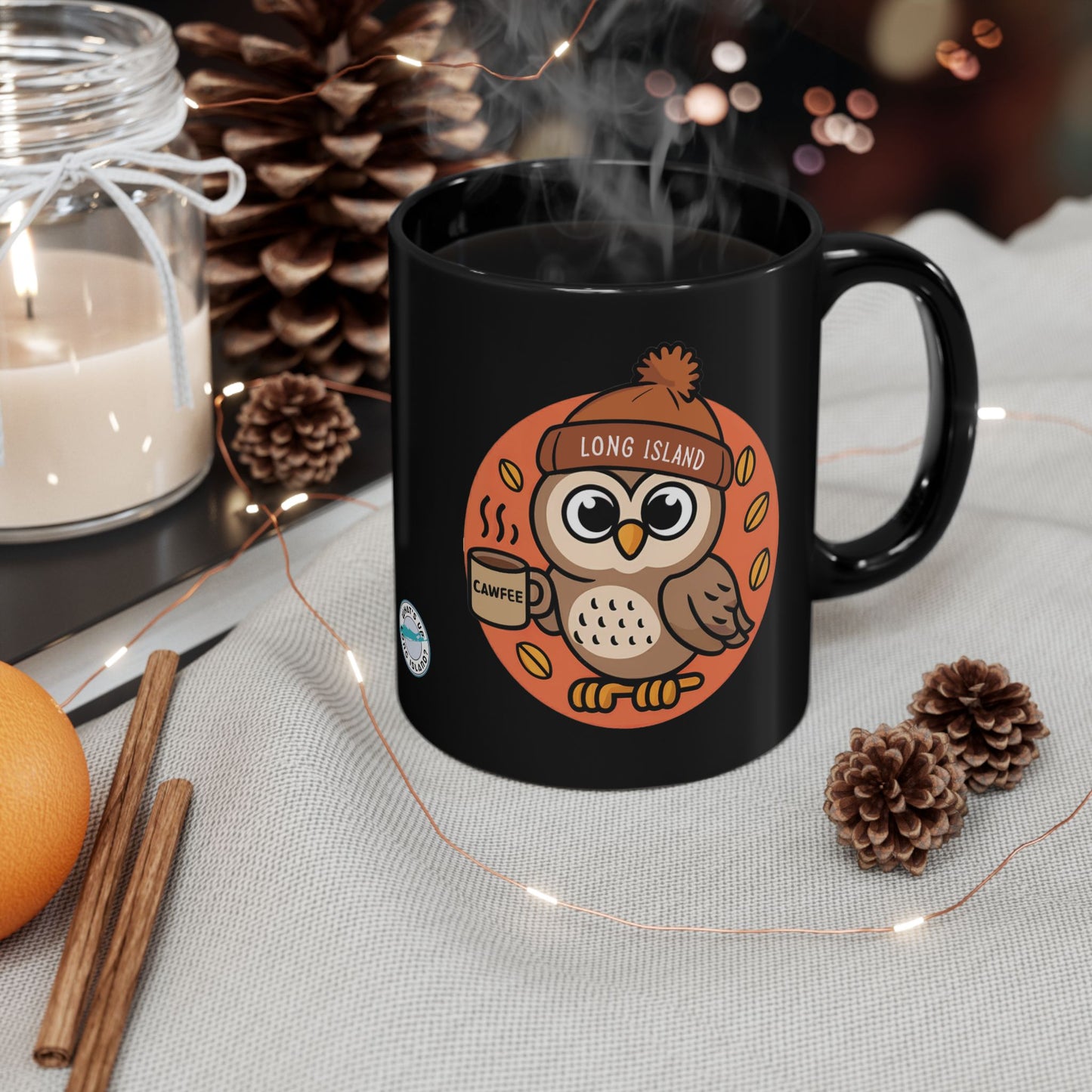 What's Up Long Island? Autumn Cawfee Owl Coffee Mug | Perfect Gift for Fall