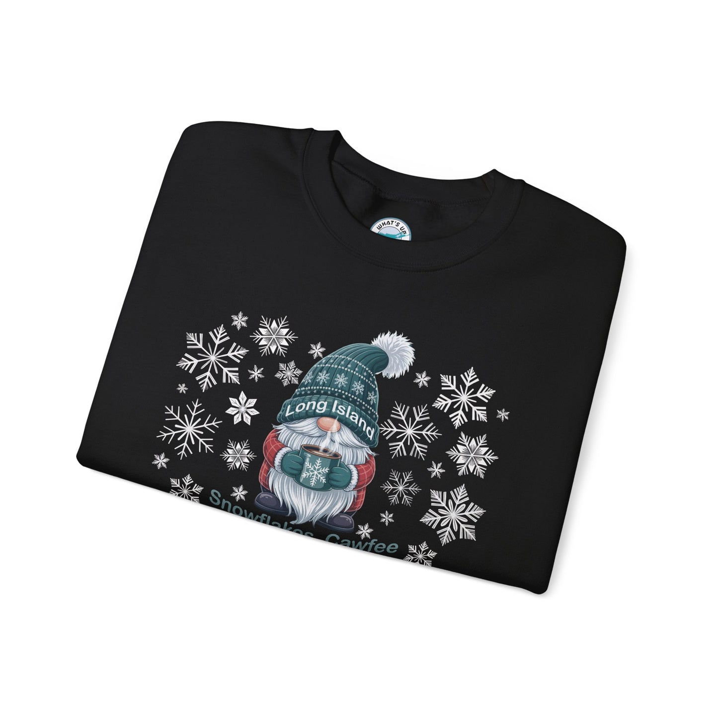 What's Up Long Island? Winter Gnome Sweatshirt, Holiday Gift, Gnome Lovers, Winter Wear