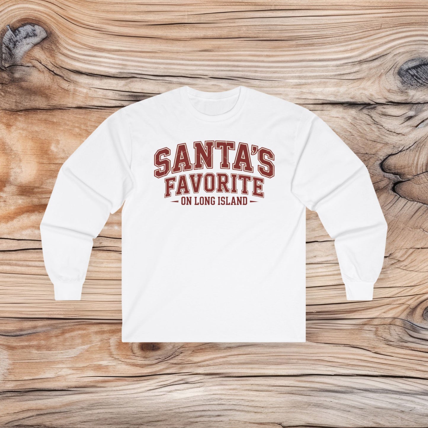 What's Up Long Island? Unisex Long Sleeve Christmas Tee, Santa's Favorite Long Sleeve Shirt, Holiday Apparel, Seasonal Gift, Festive Wear