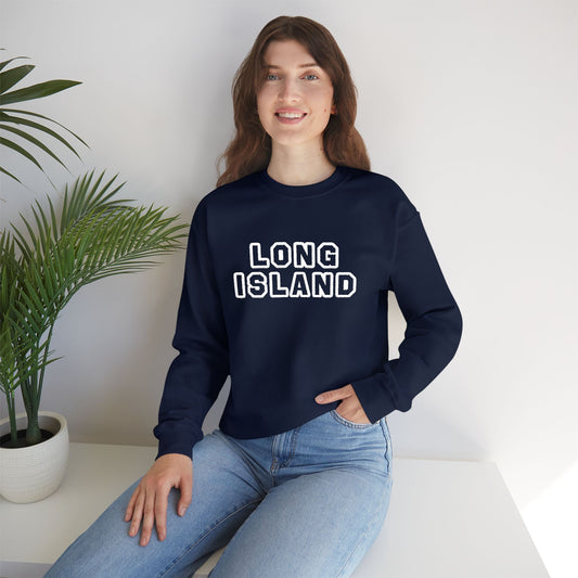 Embroidered What's Up Long Island? Unisex Heavy Blend™ Crewneck Sweatshirt