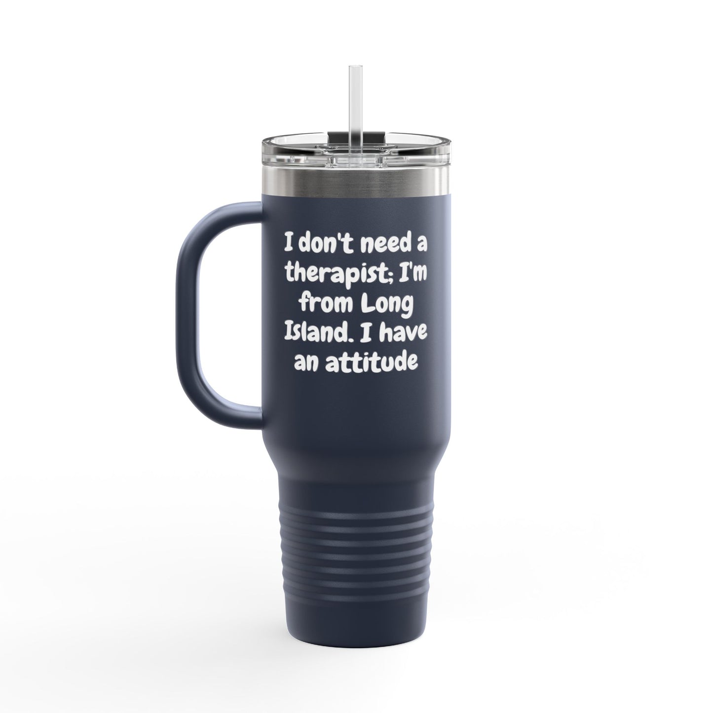 What's Up Long Island? Funny Insulated Travel Mug, 40oz - Perfect Gift for Coffee Lovers, Road Trips, Attitude, Humorous Drinkware, Long Island Pride