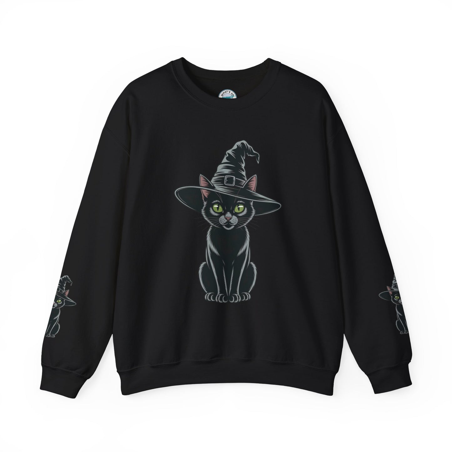 Halloween Cat Sweatshirt, Black Cat Crewneck, Witchy Apparel, Cozy Fall Fashion, Unisex Gift for Cat Lovers