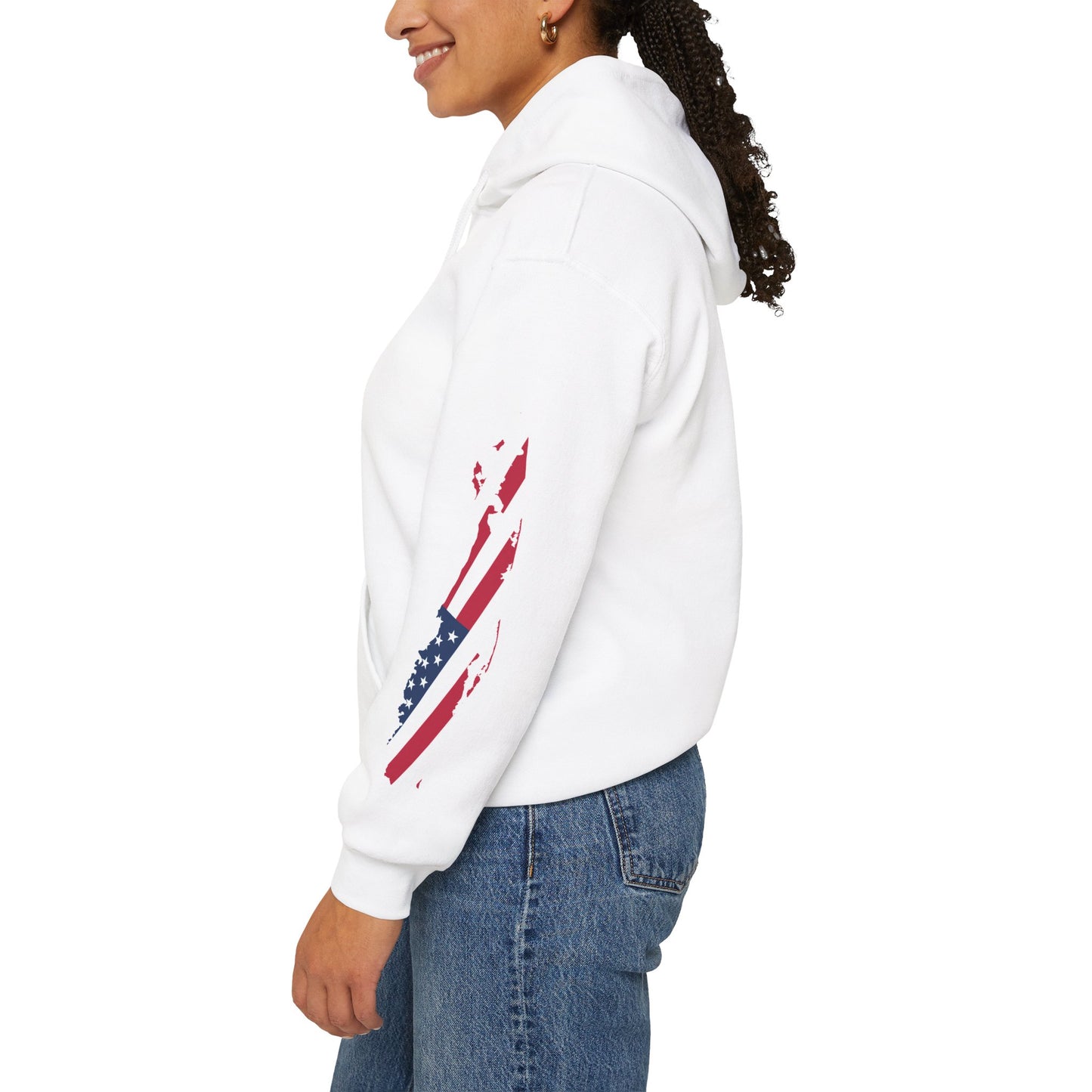 USA What's Up Long Island? Flag Hooded Sweatshirt - Unisex Heavy Blend™