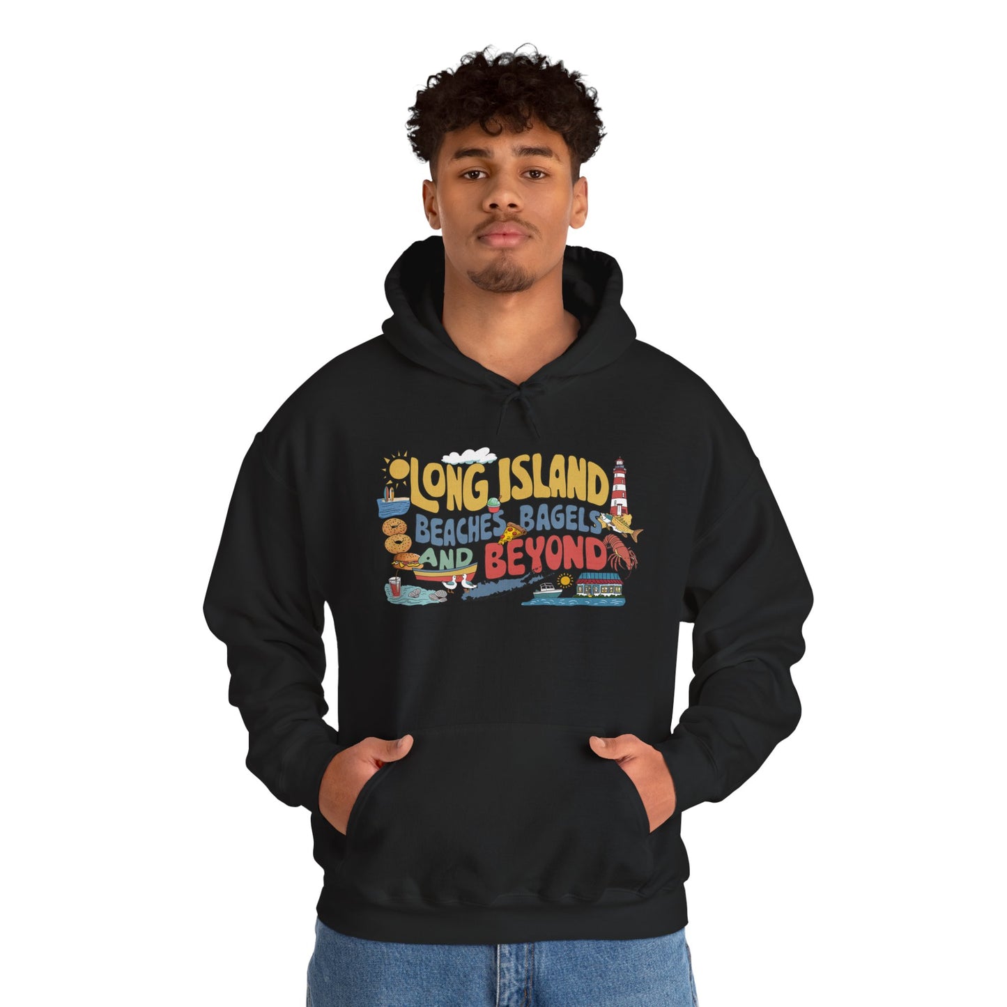 What's Up Long Island? Beaches, Bagels and Beyond Graphic Hoodie – Unisex Heavy Blend™