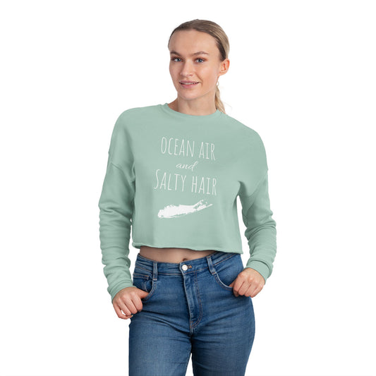 What's Up Long Island? Ocean-Inspired Cropped Sweatshirt, Perfect for Beach Lovers, Casual Wear, Summer Vibes