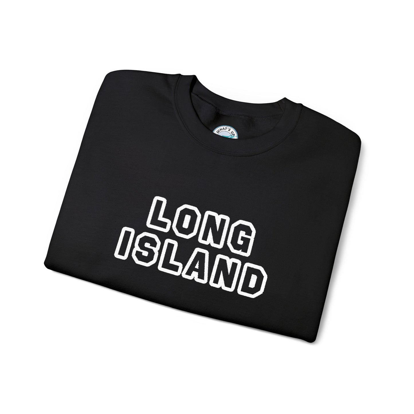 Embroidered What's Up Long Island? Unisex Heavy Blend™ Crewneck Sweatshirt