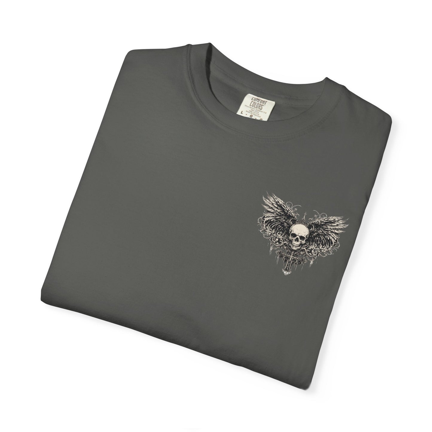 Skull with Wings T-Shirt — Gothic Skull & Sword Graphic Tee
