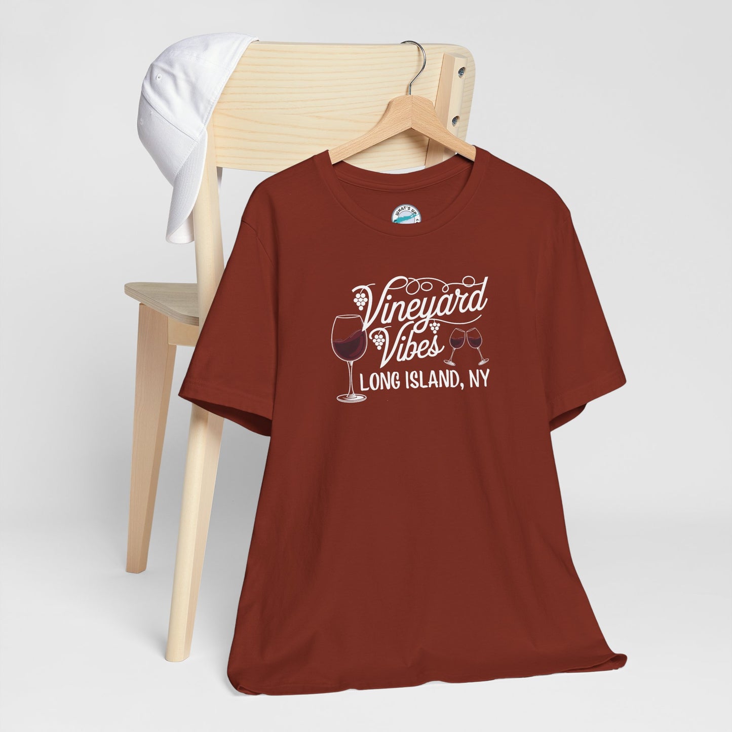 What's Up Long Island? Vineyard Vibes Unisex Jersey Tee - Long Island, NY Wine Lover Shirt