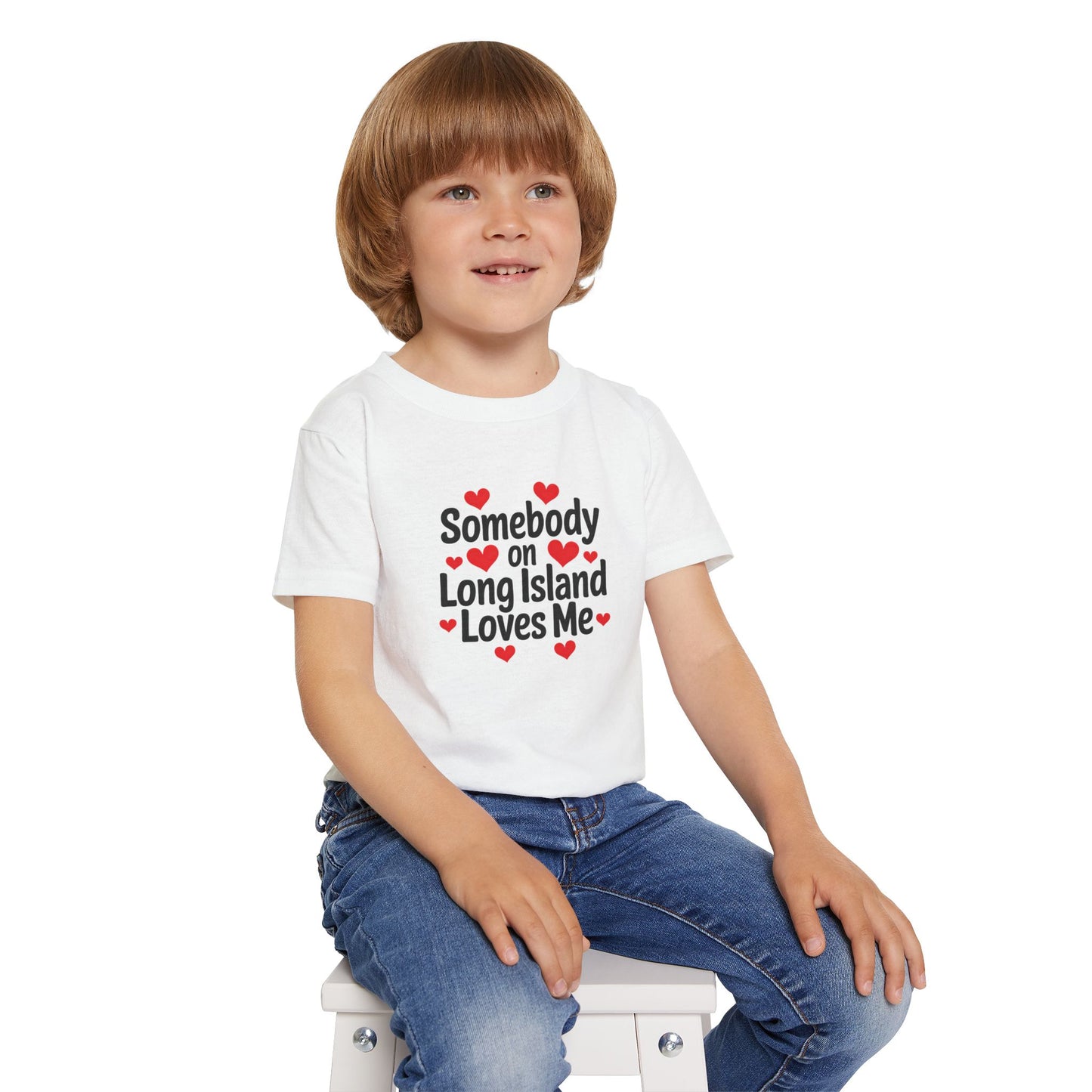 What's Up Long Island? Somebody on Long Island Loves Me Toddler T-Shirt - Cute Kids Apparel