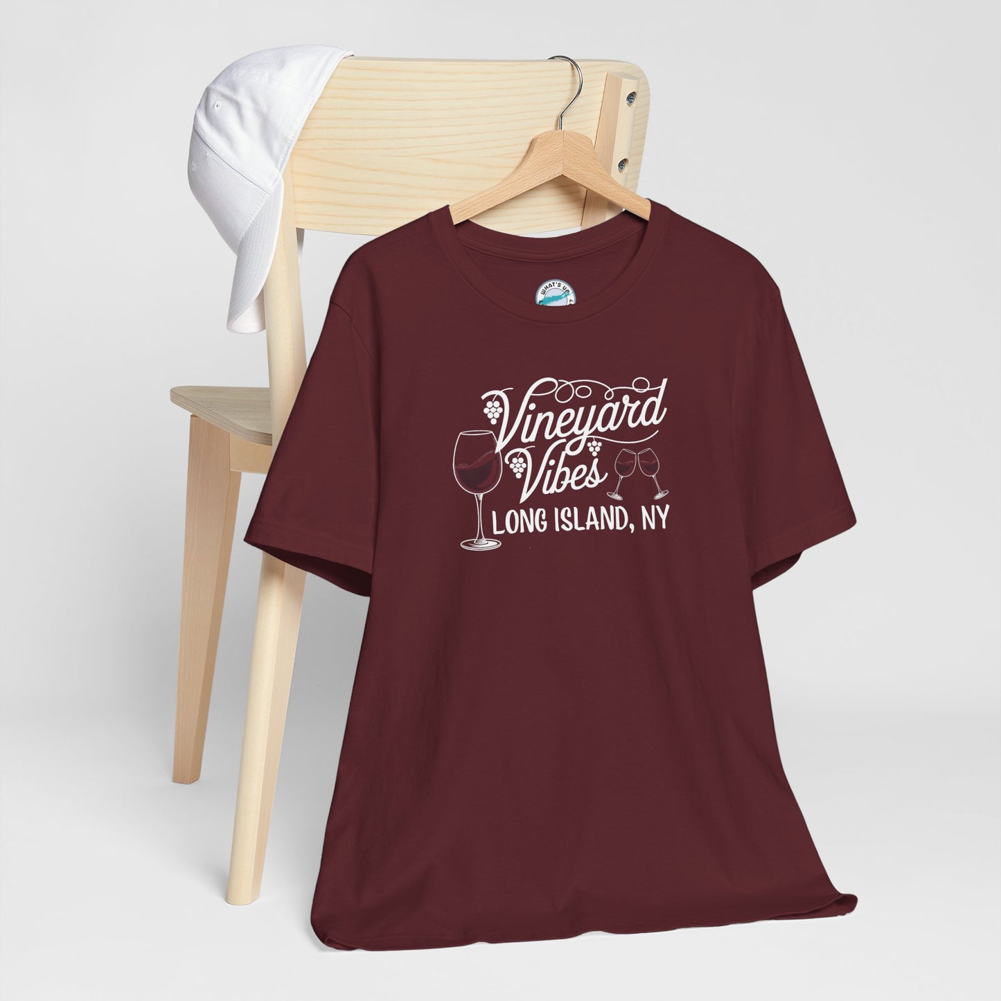 What's Up Long Island? Vineyard Vibes Unisex Jersey Tee - Long Island, NY Wine Lover Shirt