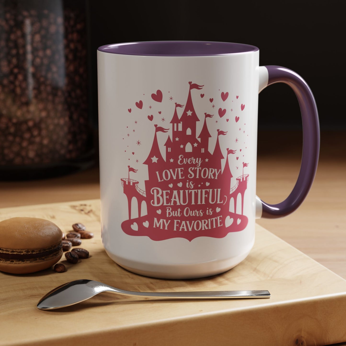 Every Love Story is Beautiful, But Ours is My Favorite - 11oz & 15oz two-tone mug - Valentine's Day, anniversaries, weddings