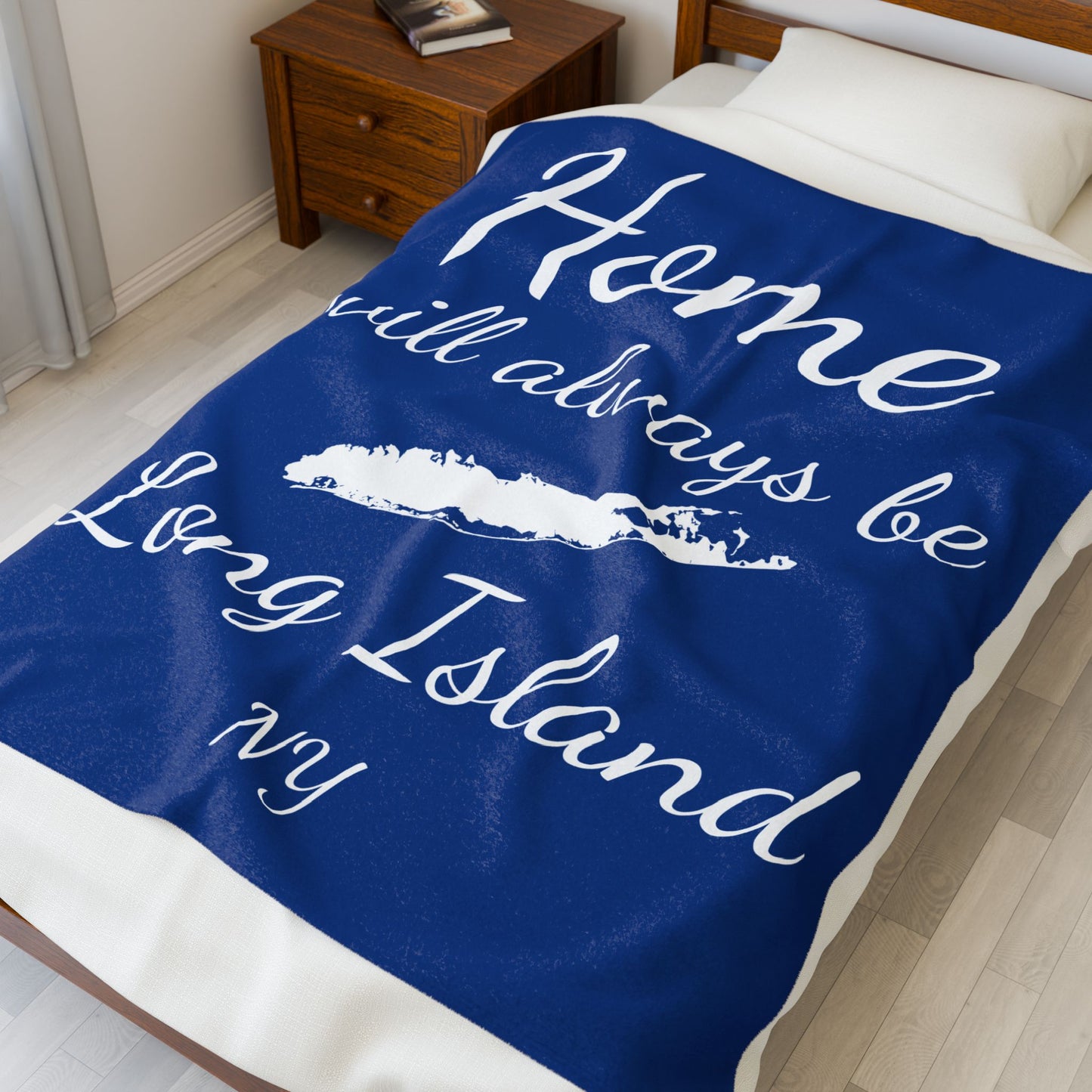 What's Up Long Island? Home will always be Long Island NY - Blue Velveteen Blanket