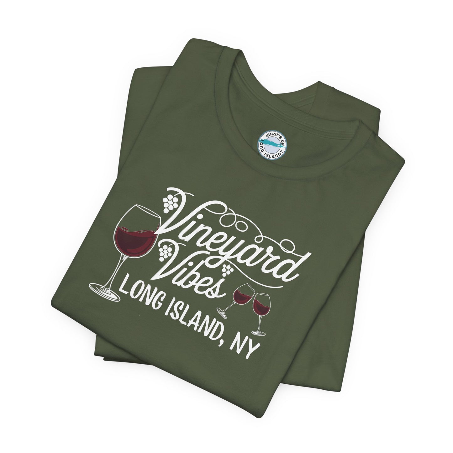 What's Up Long Island? Vineyard Vibes Unisex Jersey Tee - Long Island, NY Wine Lover Shirt