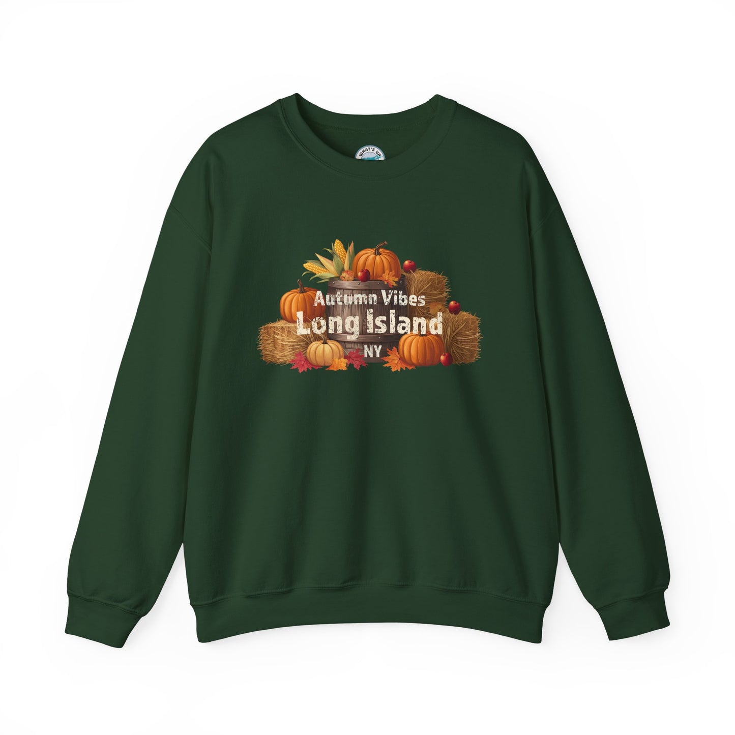 What's Up Long Island? Autumn Vibes Long Island Unisex Crewneck Sweatshirt -Perfect for trips out East on LI