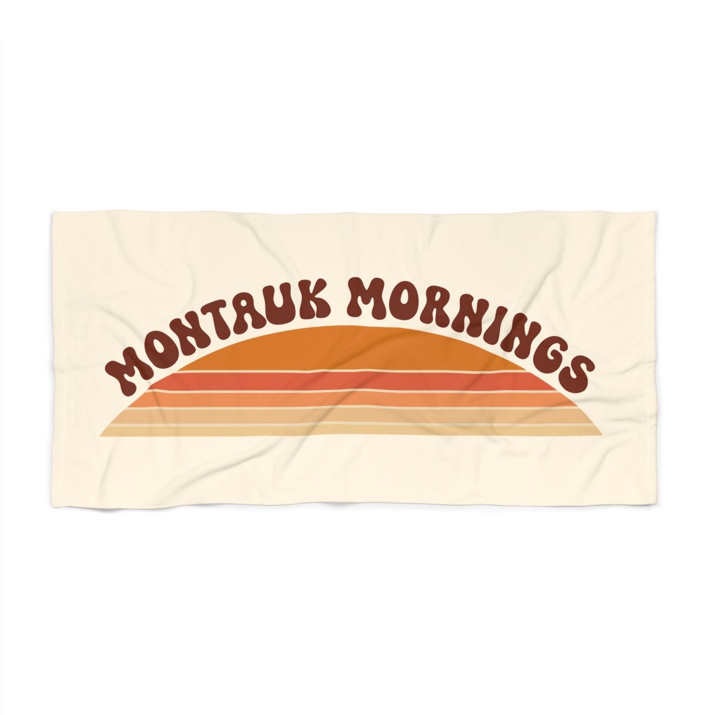 What's Up Long Island? Soft Cream Color - Montauk Mornings Beach Towel – Retro Sunset Surf Vibes