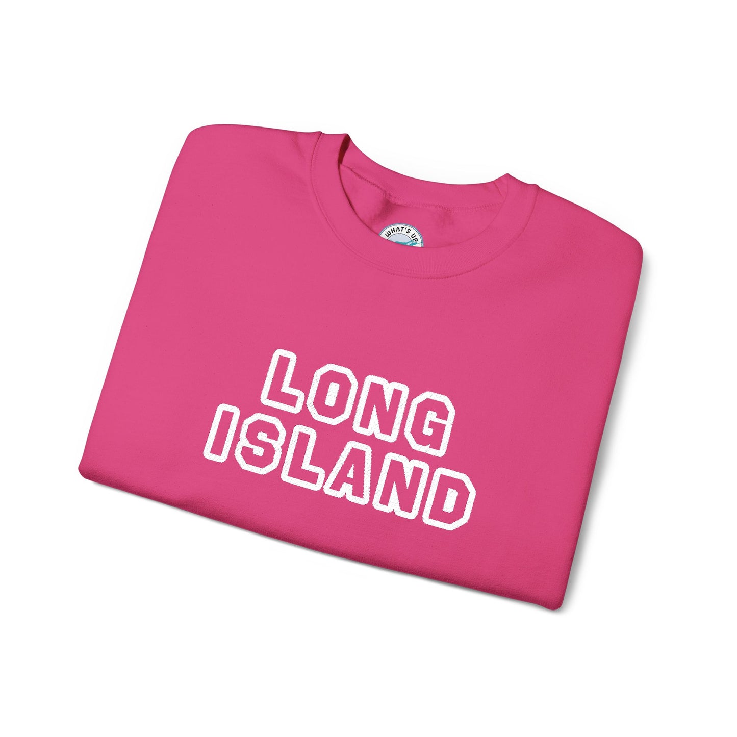 Embroidered What's Up Long Island? Unisex Heavy Blend™ Crewneck Sweatshirt