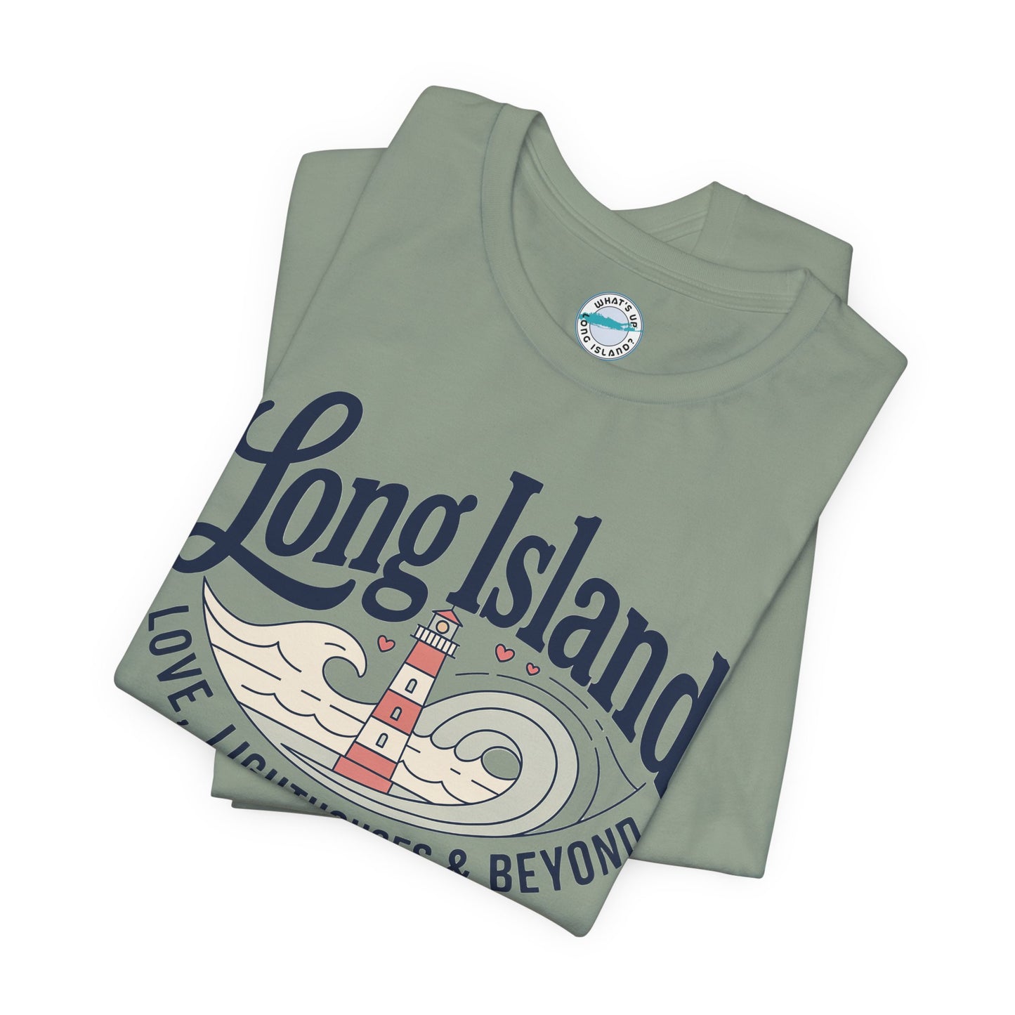 Long Island Lighthouse Unisex Tee — "Long Island: Love, Lighthouses & Beyond"