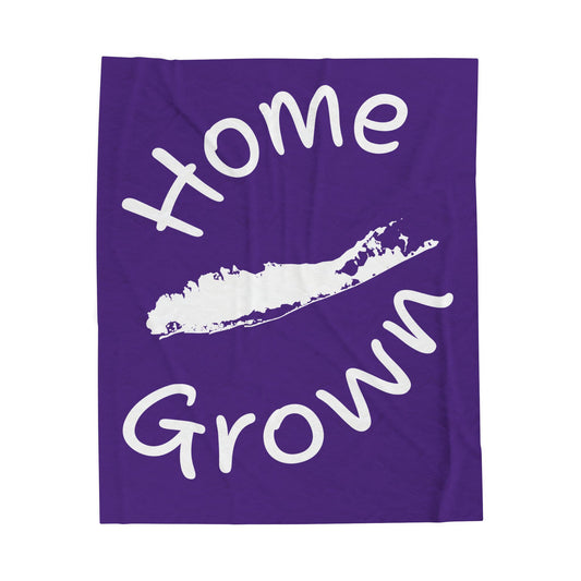 What's Up Long Island? Purple Home Grown Cozy Velveteen Plush Blanket - Perfect for Long Island Home Comfort