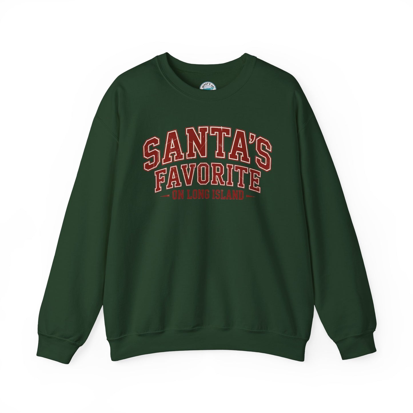 What's Up Long Island? Santa's Favorite Crewneck Sweatshirt for Holiday Cheer, Cozy Winter Wear, Christmas Gift, Family Matching Outfit