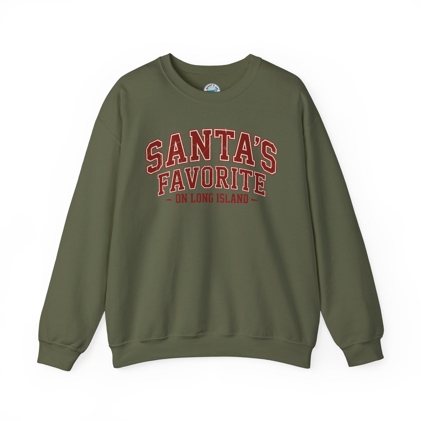 What's Up Long Island? Santa's Favorite Crewneck Sweatshirt for Holiday Cheer, Cozy Winter Wear, Christmas Gift, Family Matching Outfit