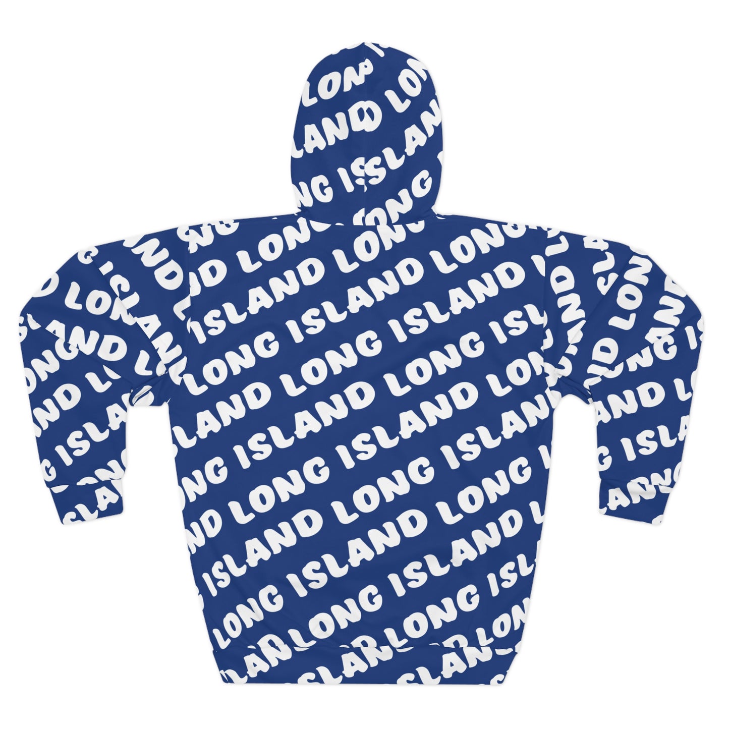 What's Up Long Island? Unisex Pullover All-Over Print Hoodie, Cozy Sweatshirt, Perfect Gift for Friends, Summer Vibes, Vacation Wear