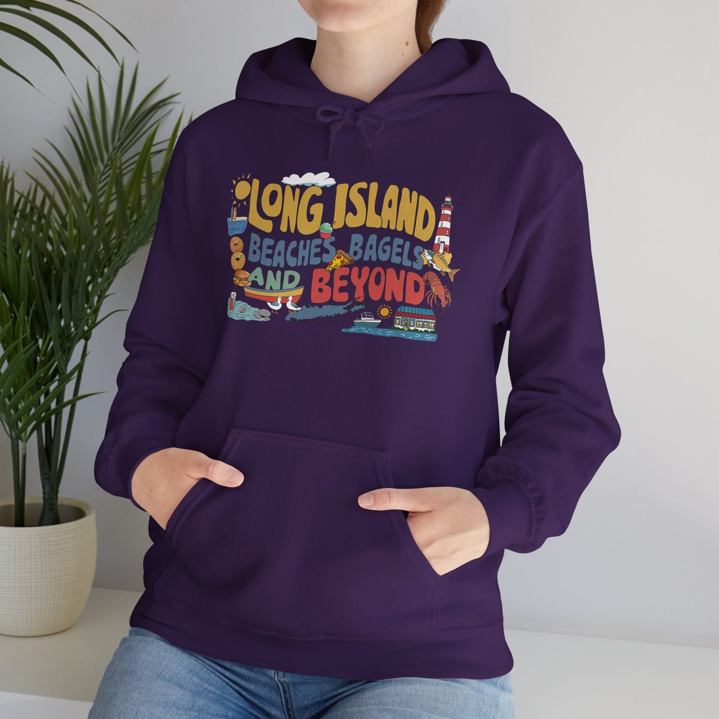 What's Up Long Island? Beaches, Bagels and Beyond Graphic Hoodie – Unisex Heavy Blend™
