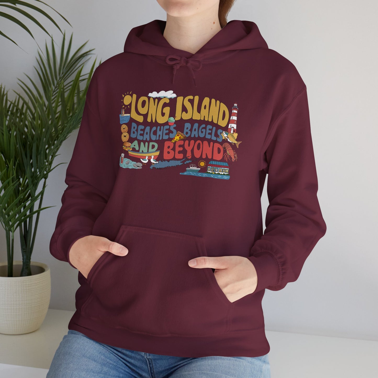 What's Up Long Island? Beaches, Bagels and Beyond Graphic Hoodie – Unisex Heavy Blend™