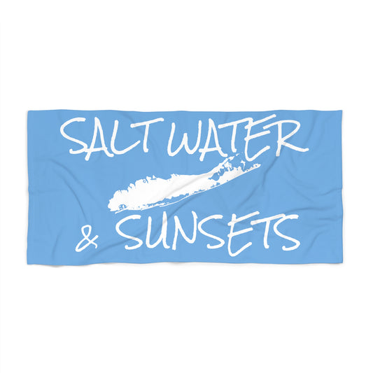What's Up Long Island? Salt Water & Sunsets Beach Towel — Coastal Design