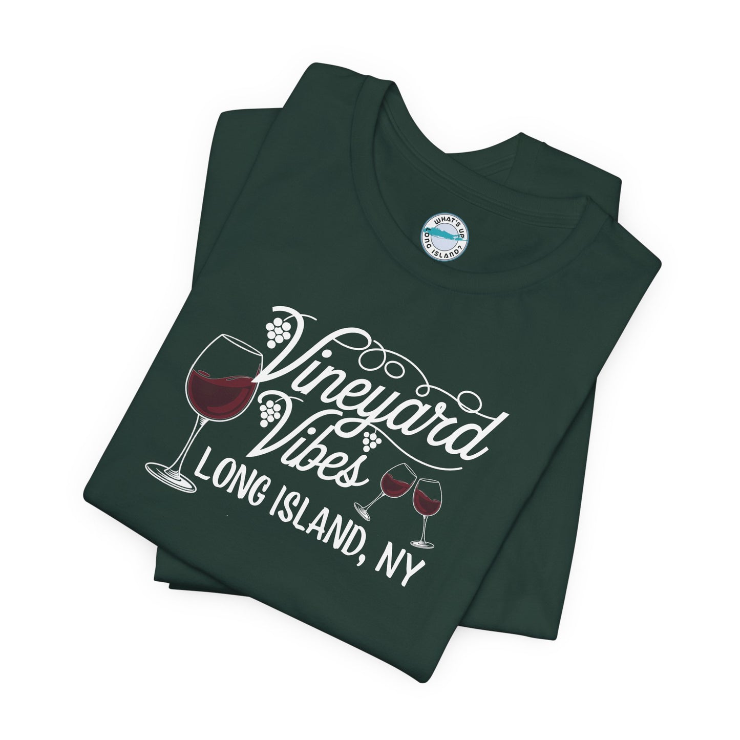 What's Up Long Island? Vineyard Vibes Unisex Jersey Tee - Long Island, NY Wine Lover Shirt