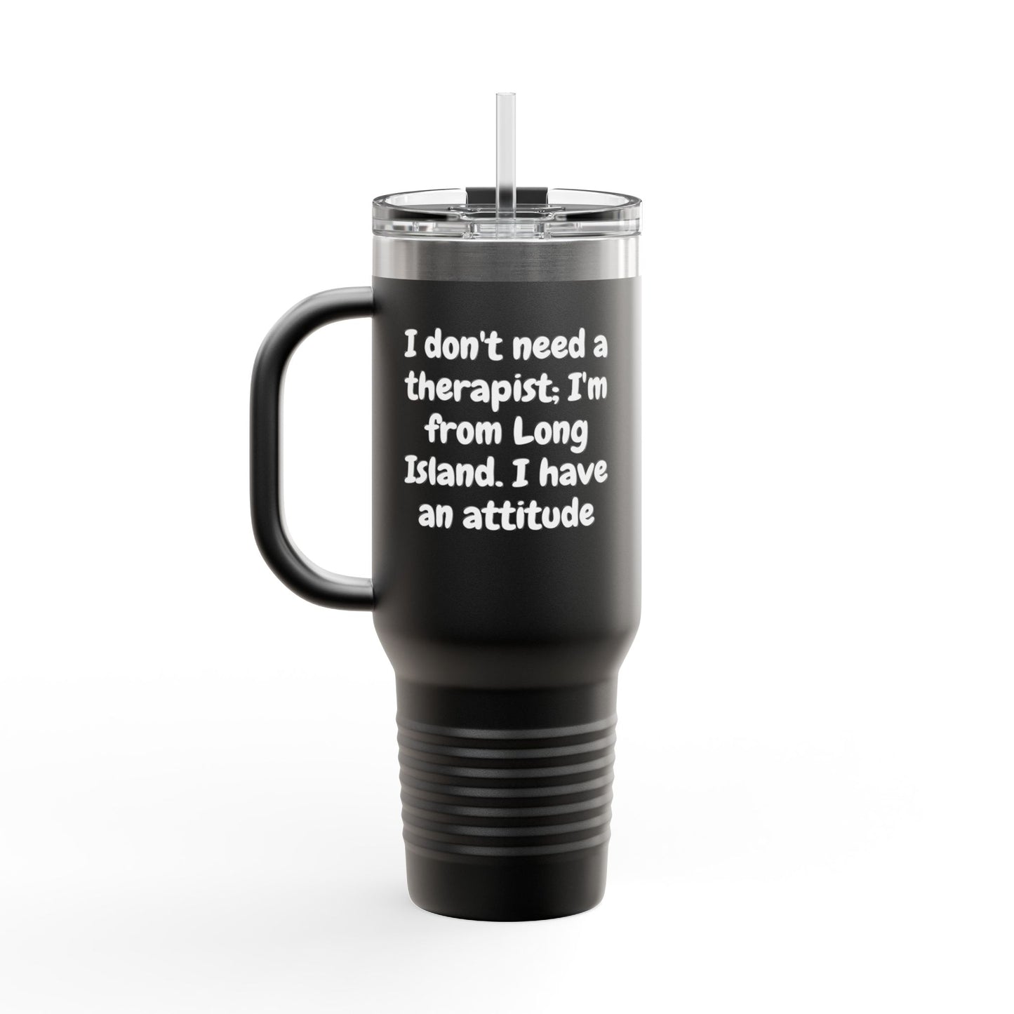 What's Up Long Island? Funny Insulated Travel Mug, 40oz - Perfect Gift for Coffee Lovers, Road Trips, Attitude, Humorous Drinkware, Long Island Pride