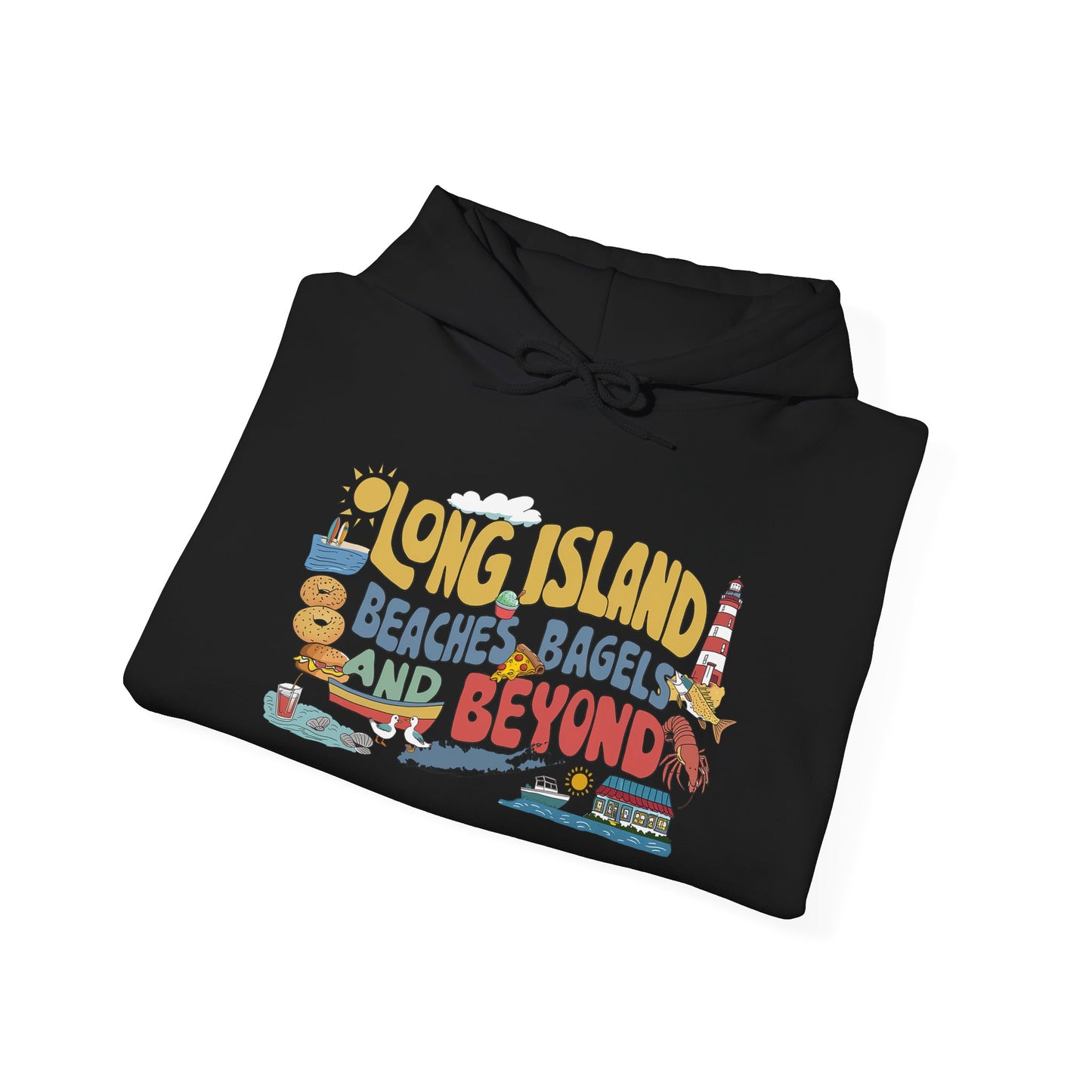 What's Up Long Island? Beaches, Bagels and Beyond Graphic Hoodie – Unisex Heavy Blend™