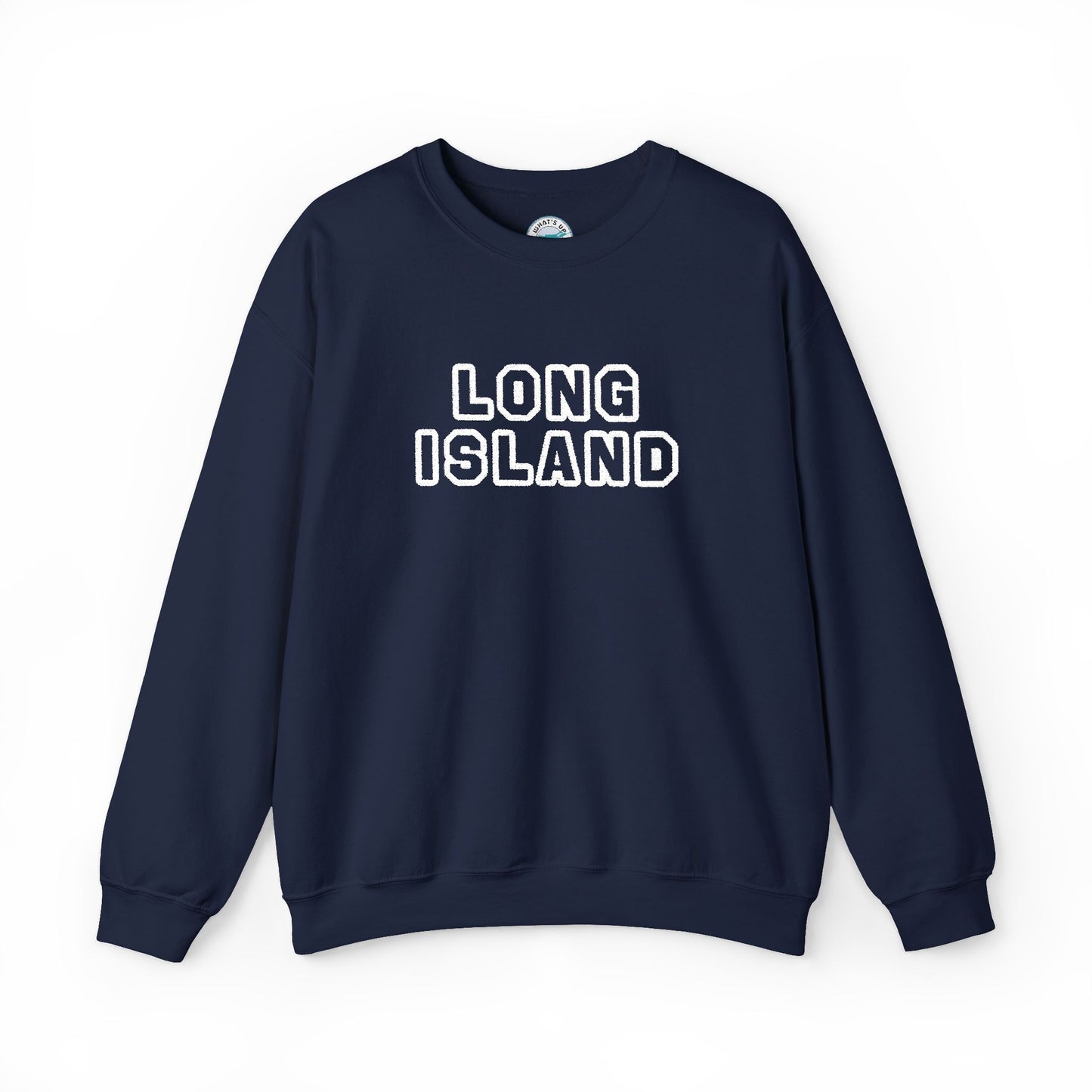 Embroidered What's Up Long Island? Unisex Heavy Blend™ Crewneck Sweatshirt