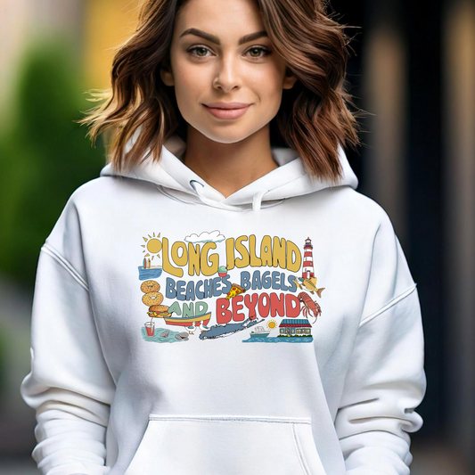 What's Up Long Island? Beaches, Bagels and Beyond Graphic Hoodie – Unisex Heavy Blend™