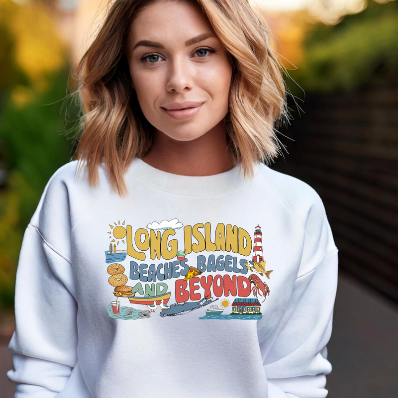 What's Up Long Island? Beaches, Bagels and Beyond Unisex Sweatshirt - Makes a great gift!
