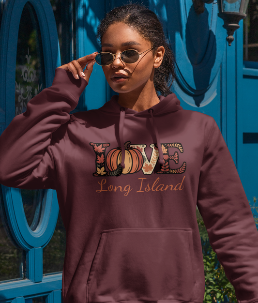 Autumn Vibe What's Up Long Island? Hoodie - Cozy Unisex Sweatshirt for Fall, Perfect for Thanksgiving, Gift for Beach Lovers, Casual Wear